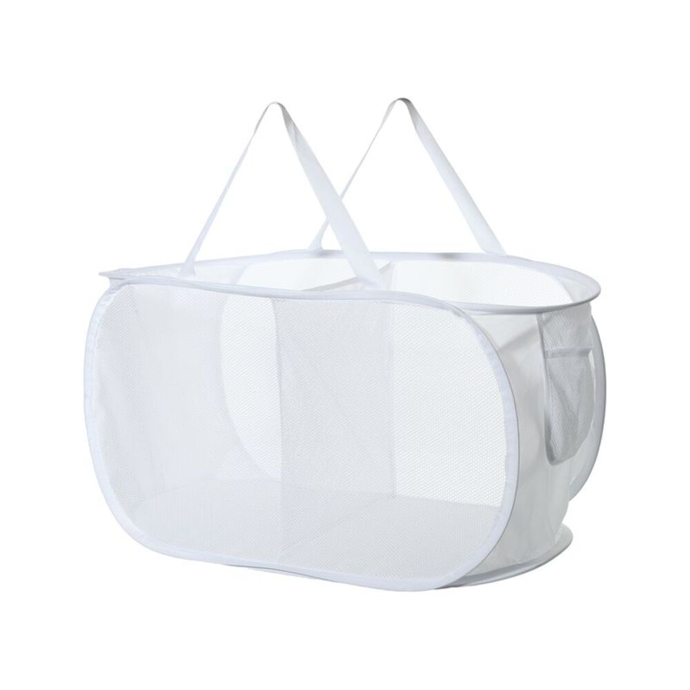 1 Pc 75L Folding Laundry Basket Portable Hamper White